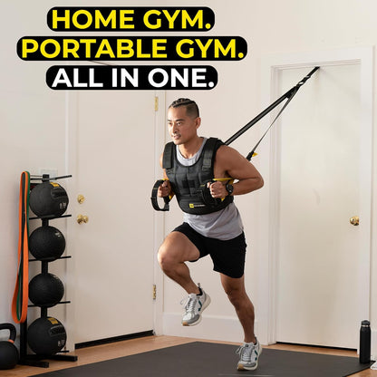 All-In-One Home Gym System – Suspension Training Kit for Strength, HIIT & Full-Body Workouts with Indoor & Outdoor Anchors
