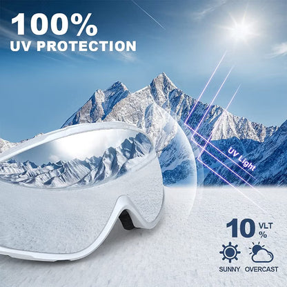 OTG Ski & Snowboard Goggles – Over-the-Glasses Snow Goggles for Men, Women & Youth with 100% UV Protection