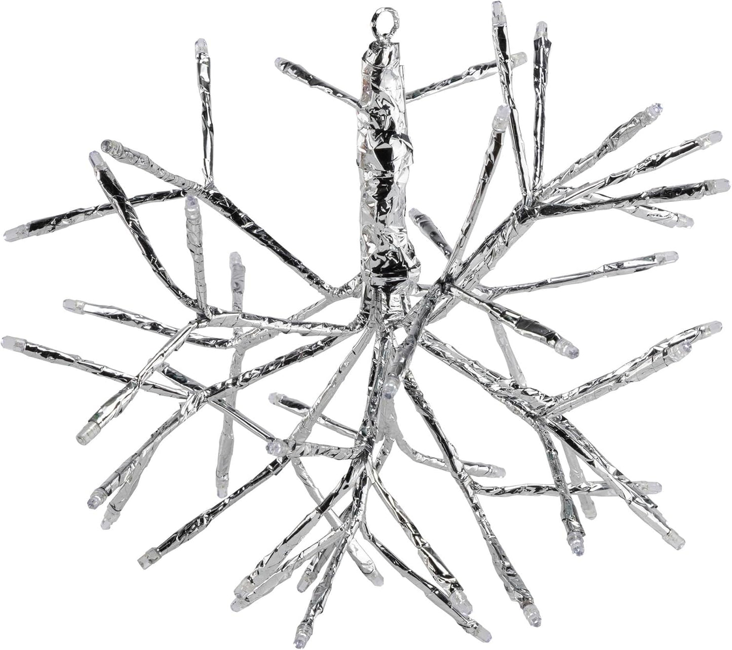 10"H Indoor Christmas Snowflake Ornament with LED Lights
