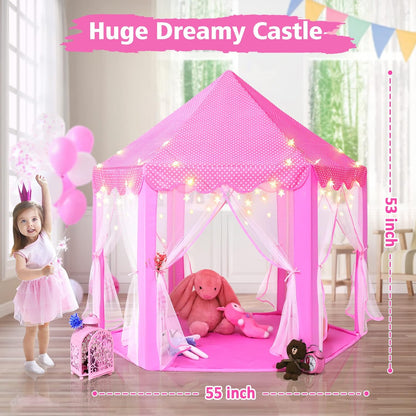 Princess Tent Girls Castle Play with Star Lights Toy