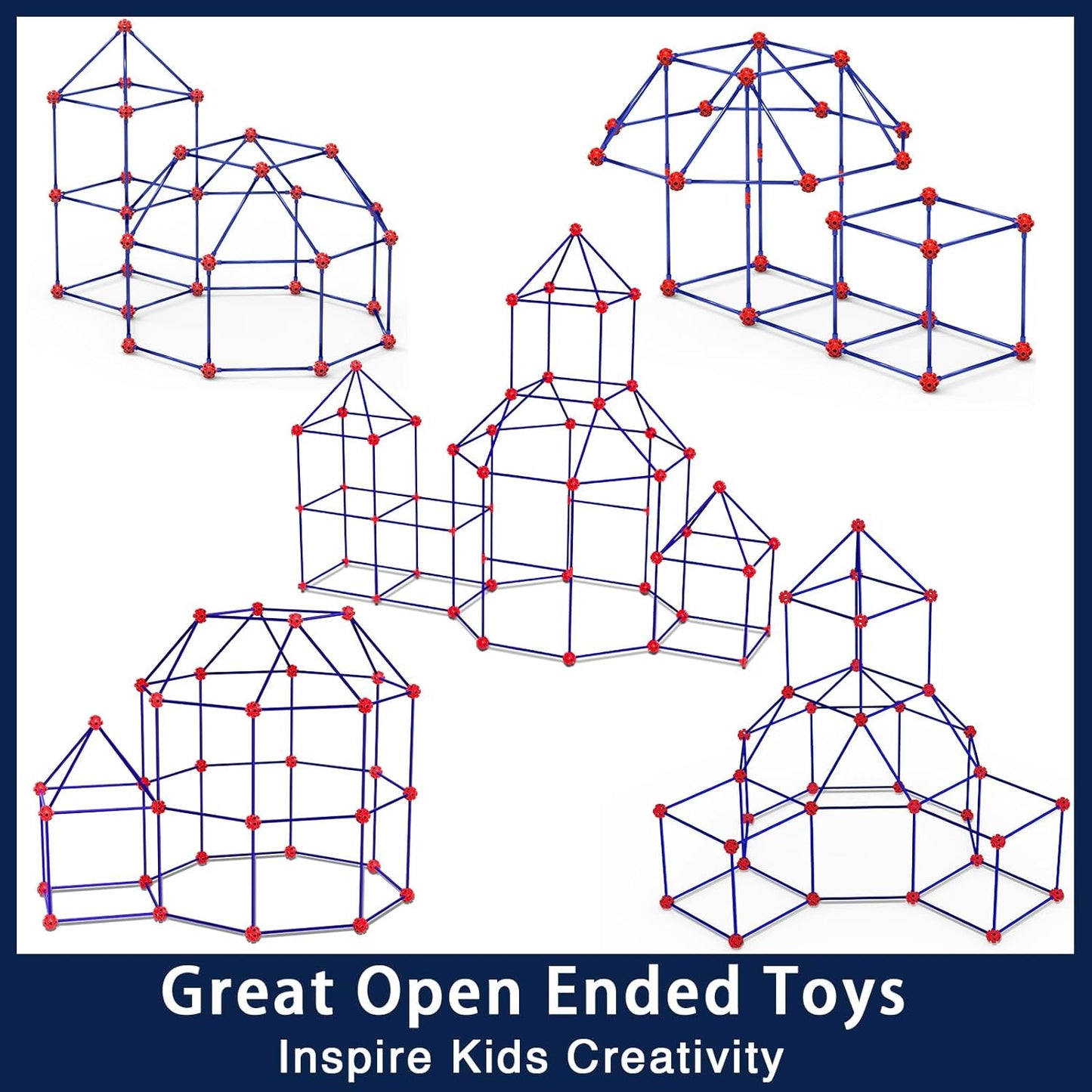180-Piece Fort Building Kit – Creative STEM Construction Set for Kids (Ages 4–8+)