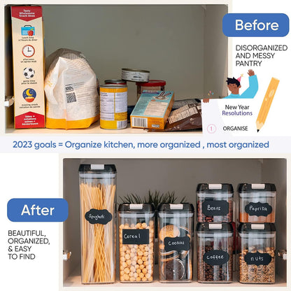 7-Piece Airtight Food Storage Container Set with Labels and Marker