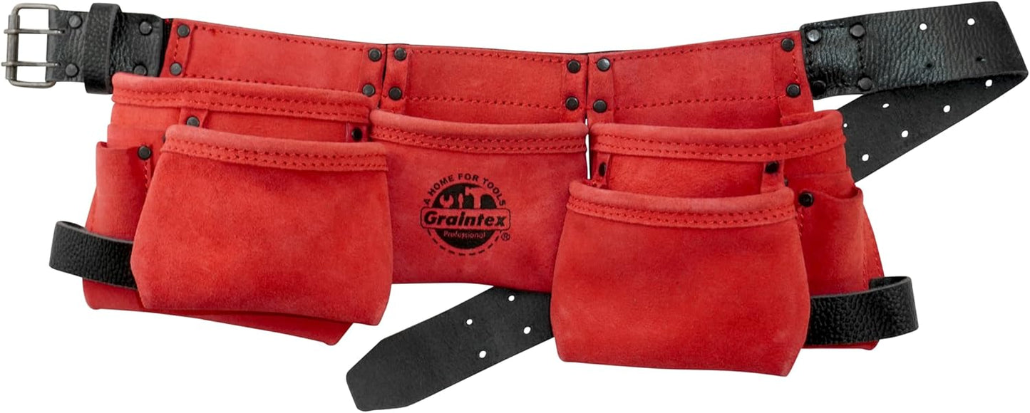 Kids Tool Belt – Suede Leather 9 Pocket Tool Apron with Hammer Loops for Boys & Girls