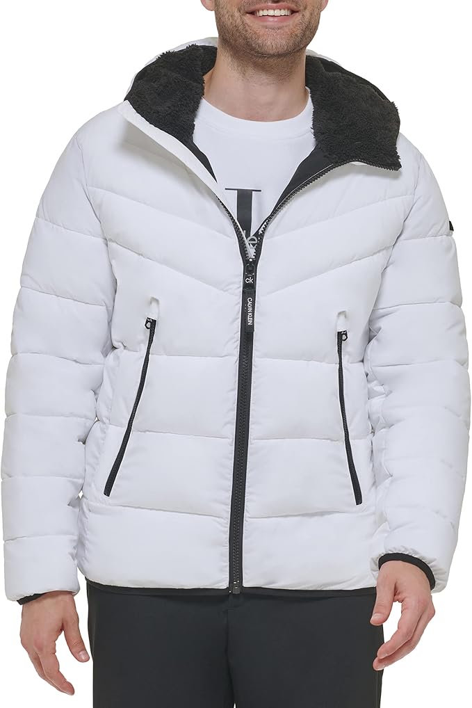 Extra Large White Mens Heavyweight Short Puffer