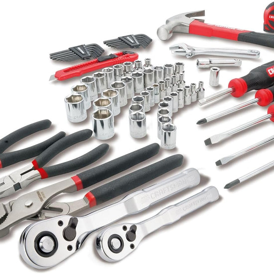 102-Piece Home & Car Tool Kit with SAE/Metric Sockets, Screwdrivers, Wrenches, and More