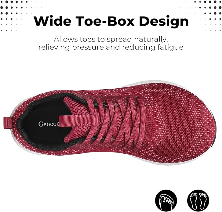 Red Zero Drop Road Running Shoes for Men: Lightweight, Breathable, and Wide Toe Box for Tennis and Gym