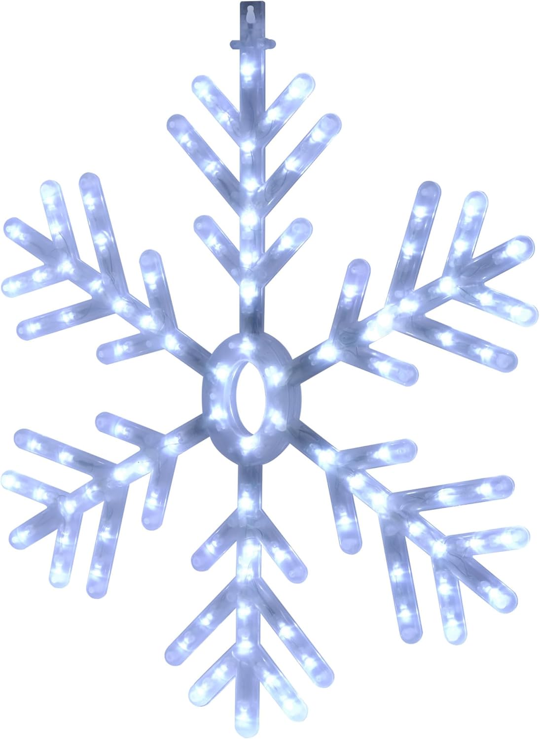 24" Snowflake Lights Decor - Indoor/Outdoor Hanging Christmas Decoration with Cool White LEDs