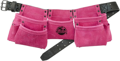 Kids Tool Belt – Suede Leather 9 Pocket Tool Apron with Hammer Loops for Boys & Girls