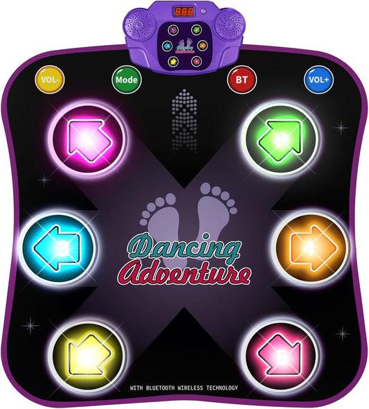 Kids Dance Mat – Light-Up Electronic Dance Pad with Bluetooth & 5 Game Modes (Ages 3–12)