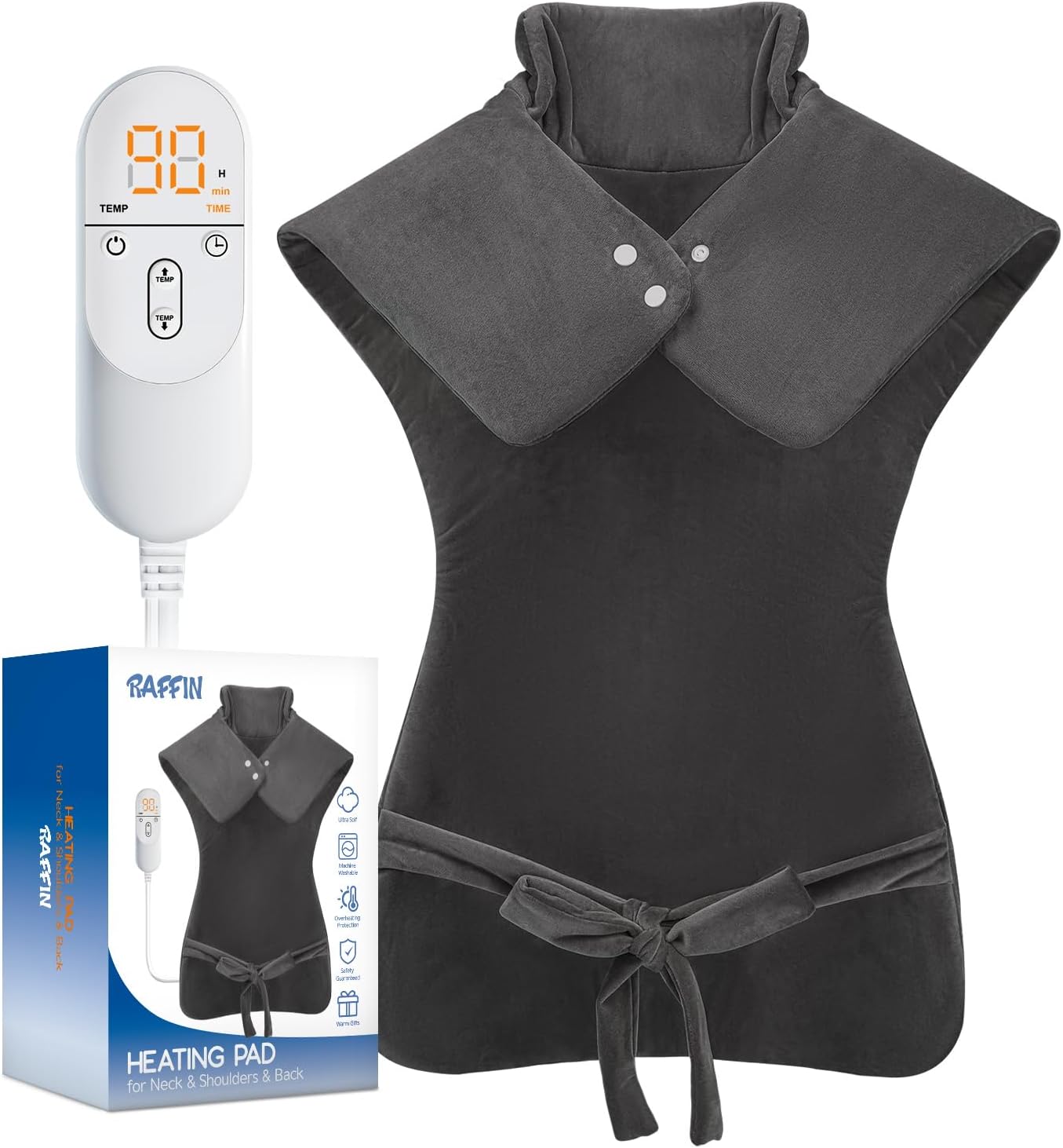 Heating Pad for Neck, Shoulders & Back – Large Electric Pain Relief Pad, FSA Eligible