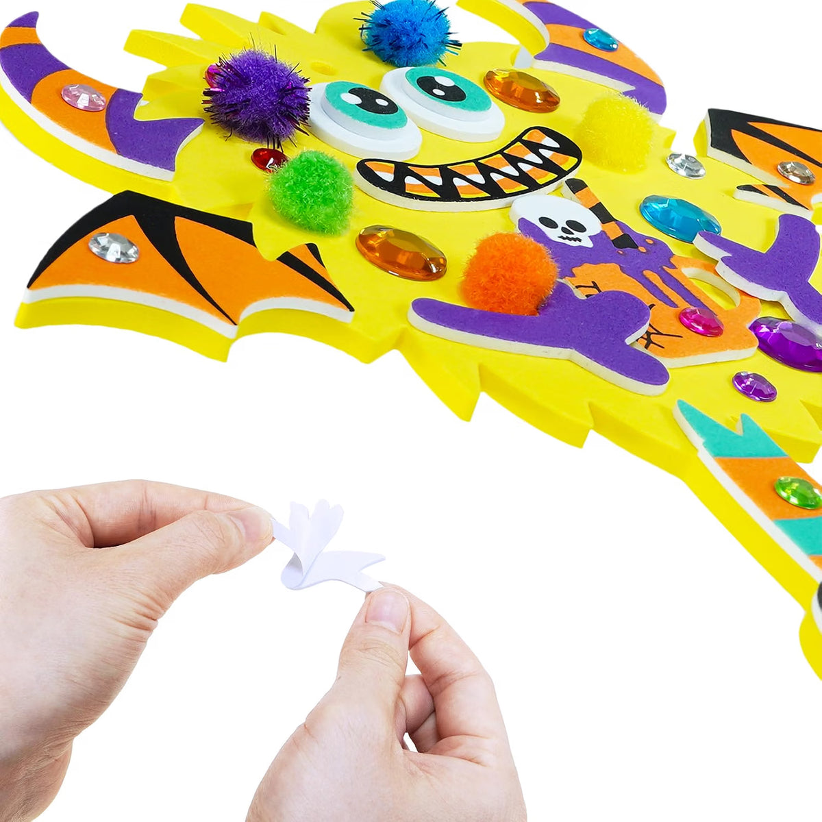 24-Set Halloween Monster Craft Kit for Kids – DIY Foam Ornament Art Activity, Classroom Project & Party Favors