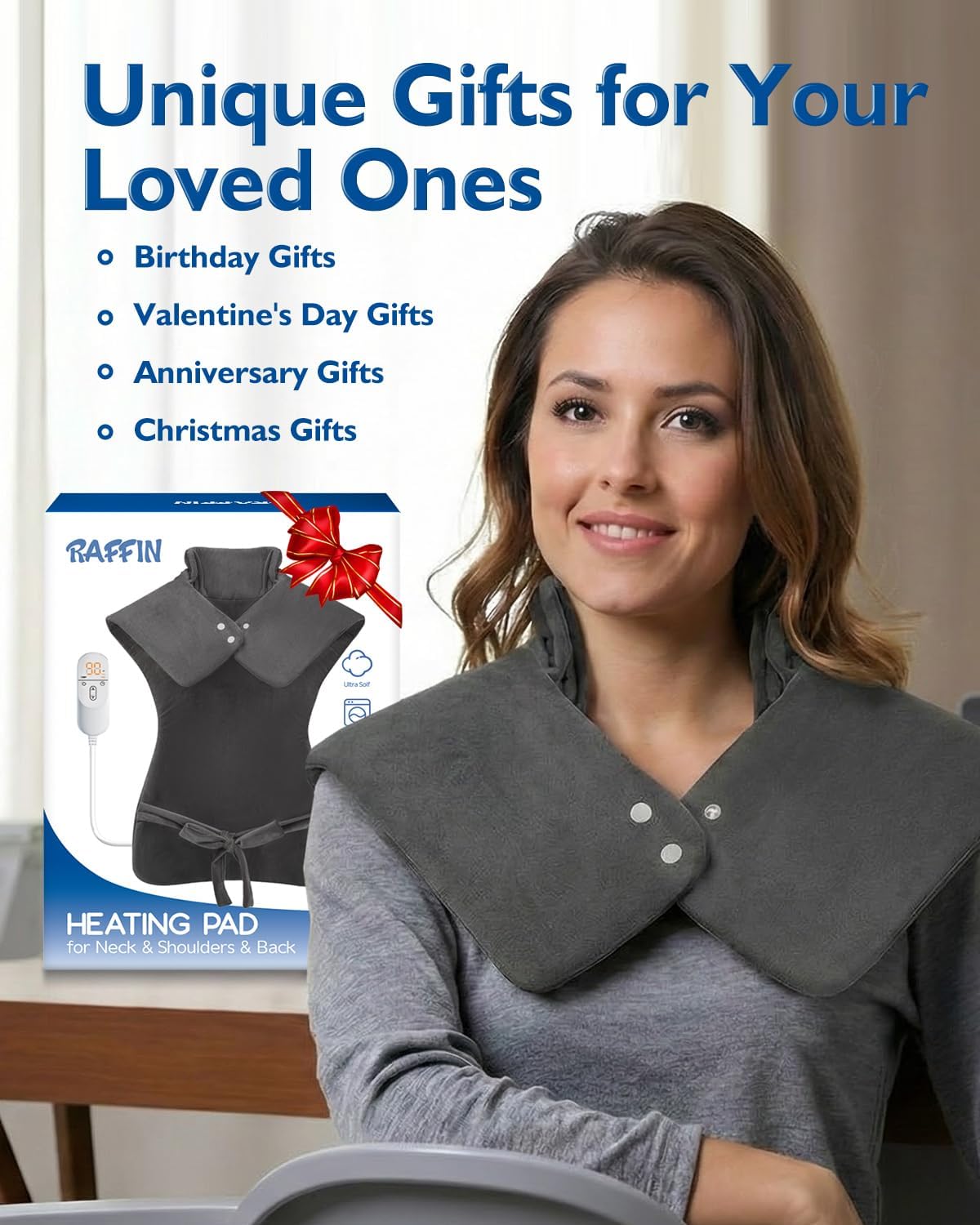 Heating Pad for Neck, Shoulders & Back – Large Electric Pain Relief Pad, FSA Eligible
