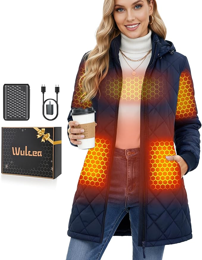 Women’s Graphene Heated Jacket – 12V Fast-Charge Design with 18,400mAh High-Capacity Battery