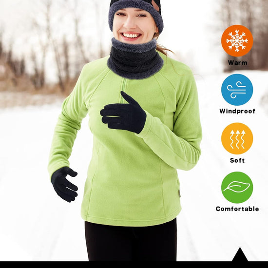 10 Pieces Winter Hat Beanie Scarf Touch Screen Gloves and Sock Set (Black, Gray)