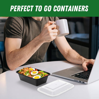 Reusable 50-Pack Meal Prep Containers with Lids (100-Piece Set), Leakproof and Food Safe, Microwave, Freezer, Dishwasher Safe