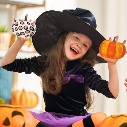 12-Set DIY Pumpkin Painting Kit – White Foam Craft Pumpkins for Kids, Fall Halloween & Thanksgiving Art Activity and Party Favors