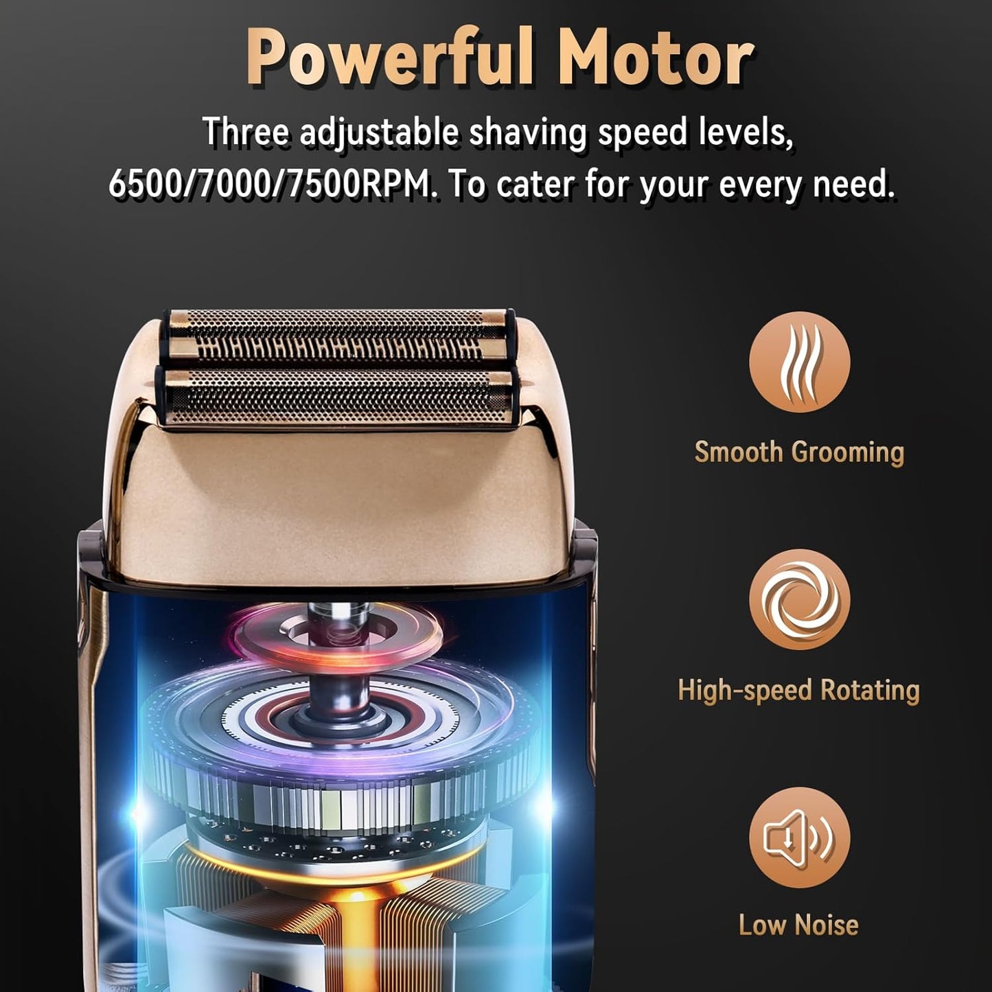 3-Speed Electric Foil Shaver for Men – LCD Display, Ideal Gift for Bald Heads