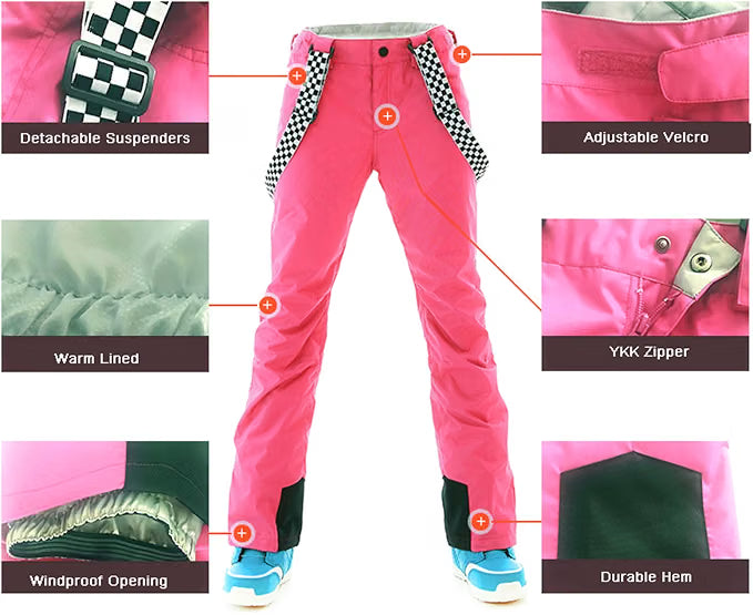 Women’s Ski Jacket & Pants Set – Windproof Waterproof Insulated Snowboarding Snowsuit, Blue, Size Medium