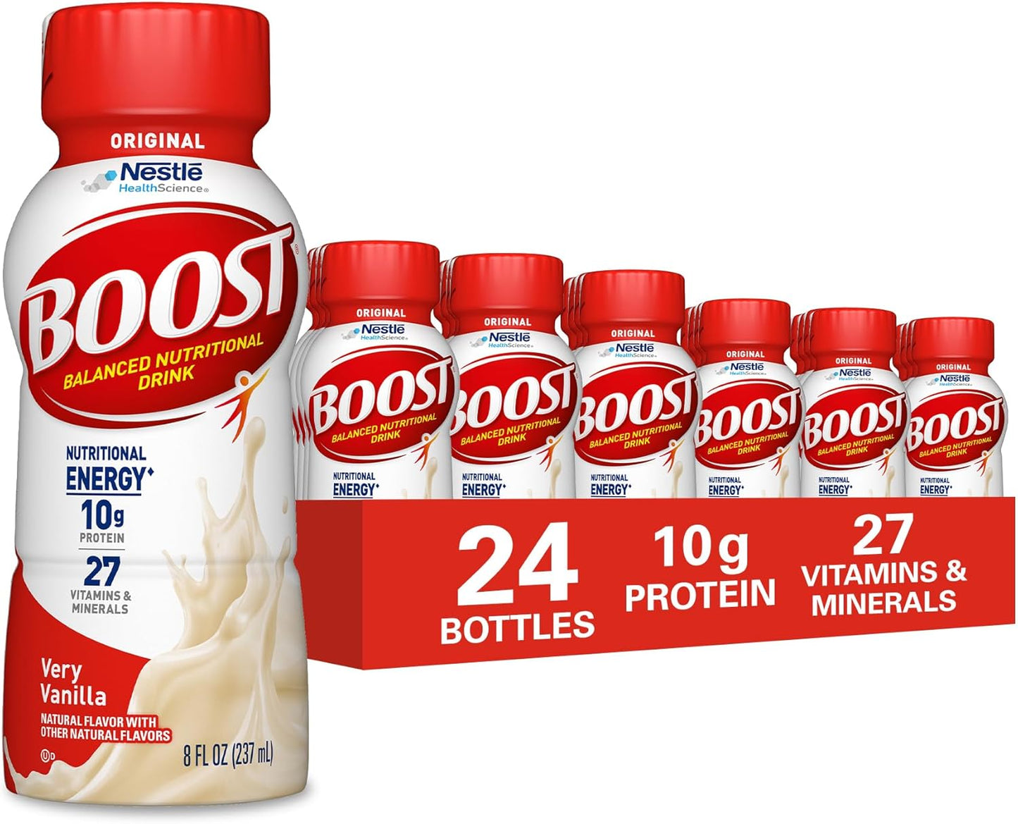 24-Pack BOOST Original Nutritional Drinks – Vanilla, 8 Fl Oz Bottles