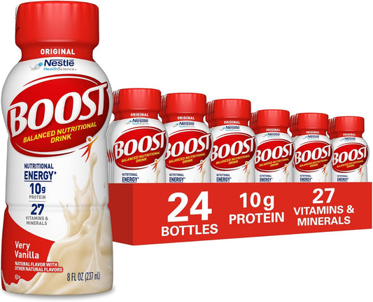 24-Pack BOOST Original Nutritional Drinks – Vanilla, 8 Fl Oz Bottles
