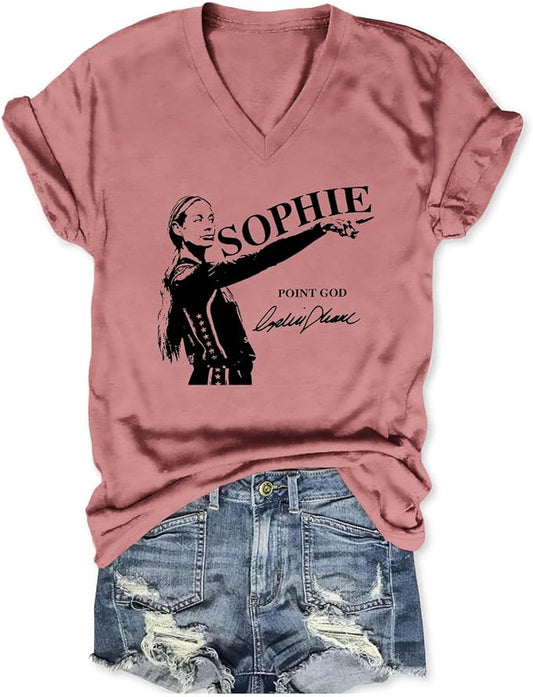 Sophie Cunningham Pointing Graphic T-Shirt – Funny Basketball Fan Tee, Short Sleeve Summer Top, Rose Pink, XXL