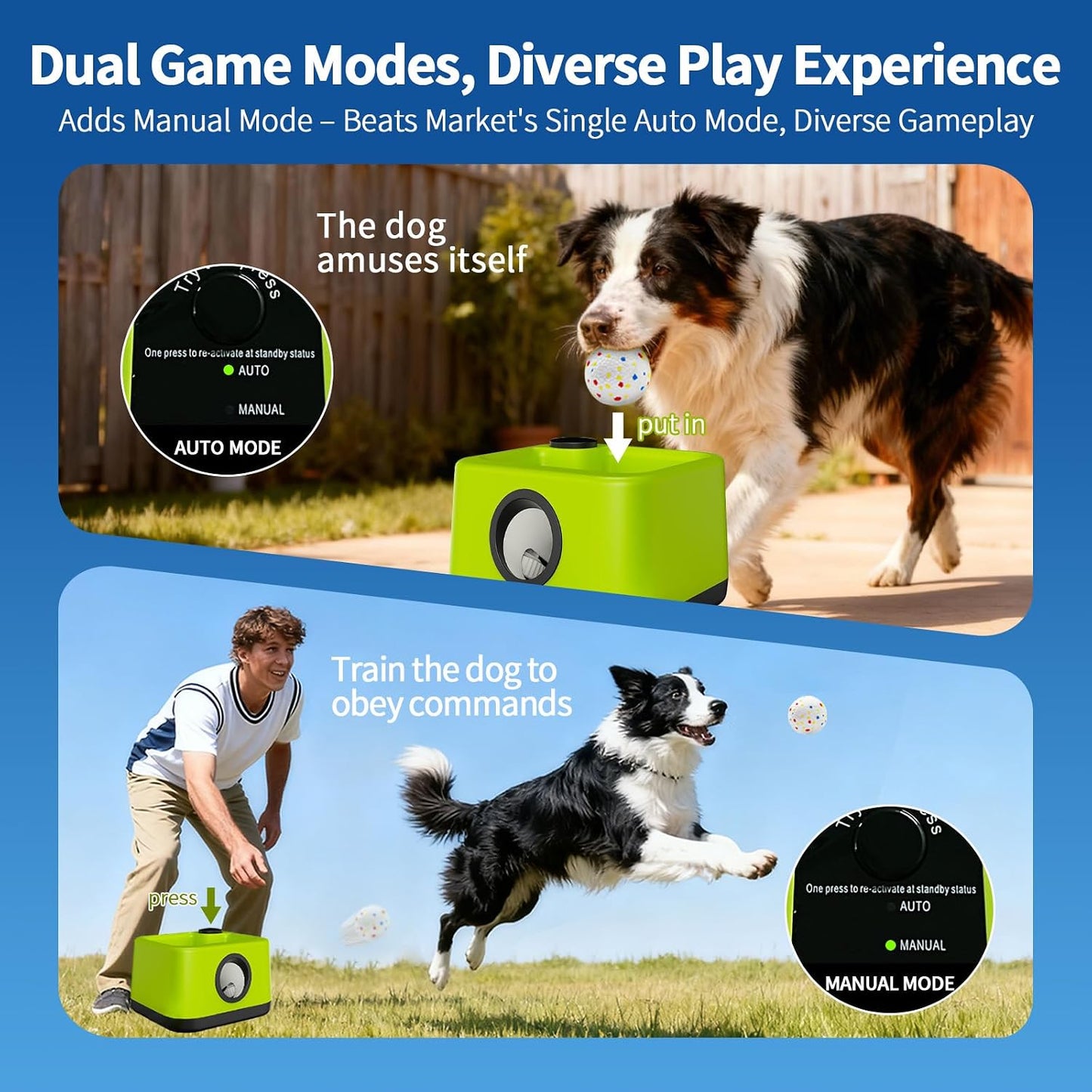 Automatic Pet Ball Launcher – Indoor & Outdoor Dog Toy with 4 Chew-Resistant Balls for Interactive Play