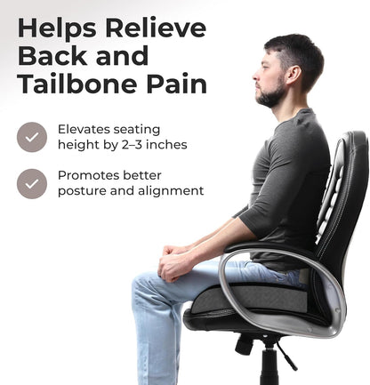Extra Large Seat Cushion, Stylish Plush Velvet Cover, X-Large Memory Foam for Office Chair, Floor Pillow, Cushion Back Pain Coccyx Pain Relief, Carry Handle (Extra Large)
