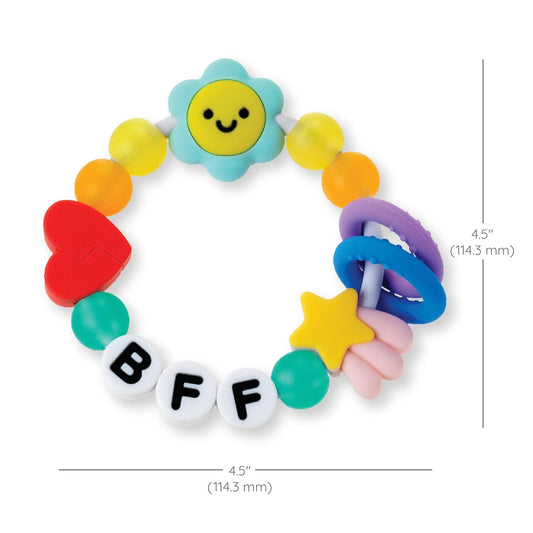 BFF Friendship Baby Teether – Soft Silicone Easy-Grip Teething Toy with Textures