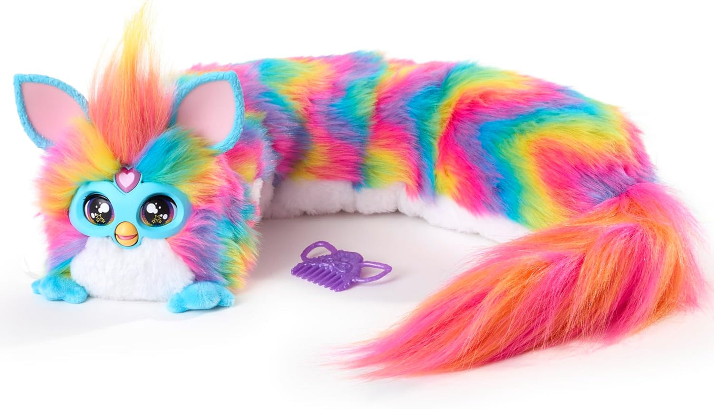 Interactive Rainbow Plush Toy: 32-Inch Snuggly with Music, Lights, Motion & Games - Ages 6+!