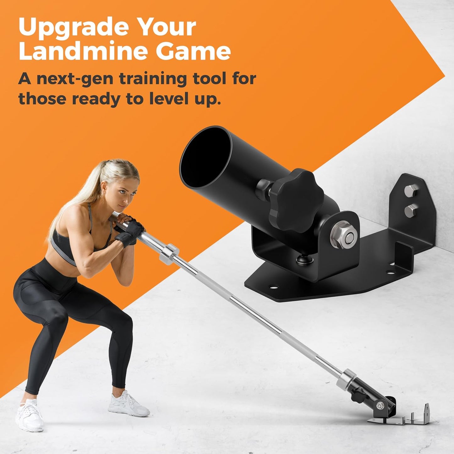 T-Bar Row Landmine Attachment – 360° Swivel Barbell Handle with V-Bar for Home Gym Full-Body Workouts