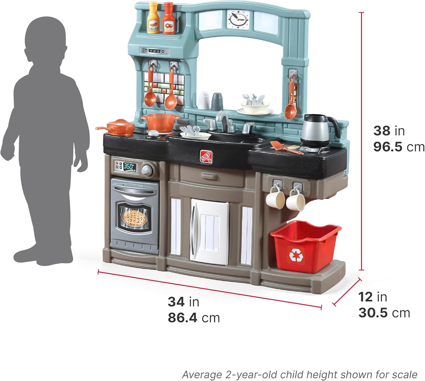Best Chefs Kids Kitchen Playset – Interactive Lights & Sounds, 25-Piece Accessory Set (Ages 2+)