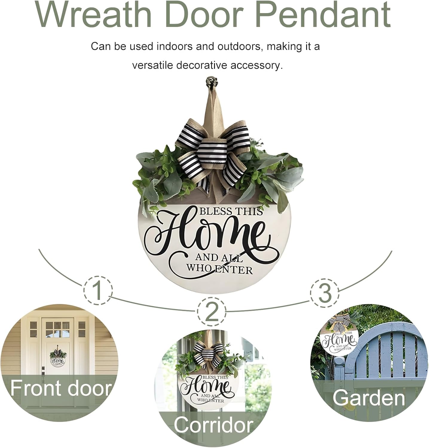 Rustic Round Wood Welcome Sign – Front Door & Porch Wall Décor for All Seasons