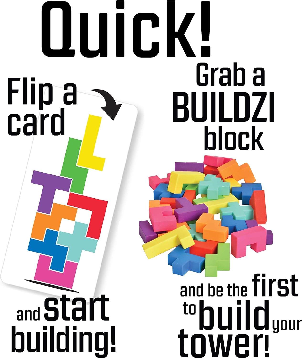 Fast Stacking Block Game: Family Fun for 2-4 Players