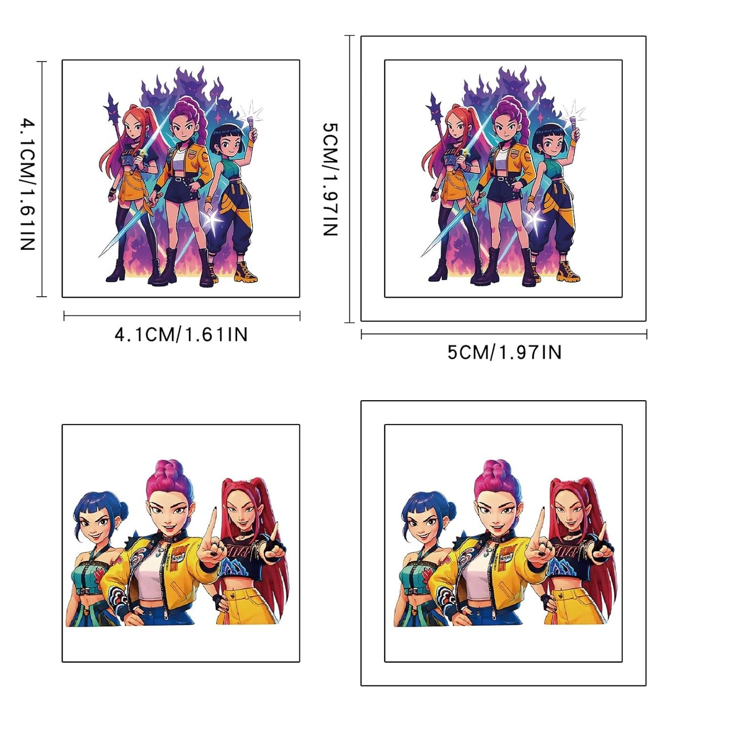 Korean Idol Demon Hunters Temporary Tattoos (40 PCS) – Cartoon Party Favors for Kids, Fans, Birthdays & Class Prizes