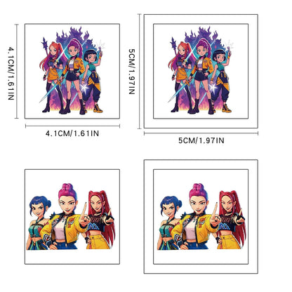 Korean Idol Demon Hunters Temporary Tattoos (40 PCS) – Cartoon Party Favors for Kids, Fans, Birthdays & Class Prizes