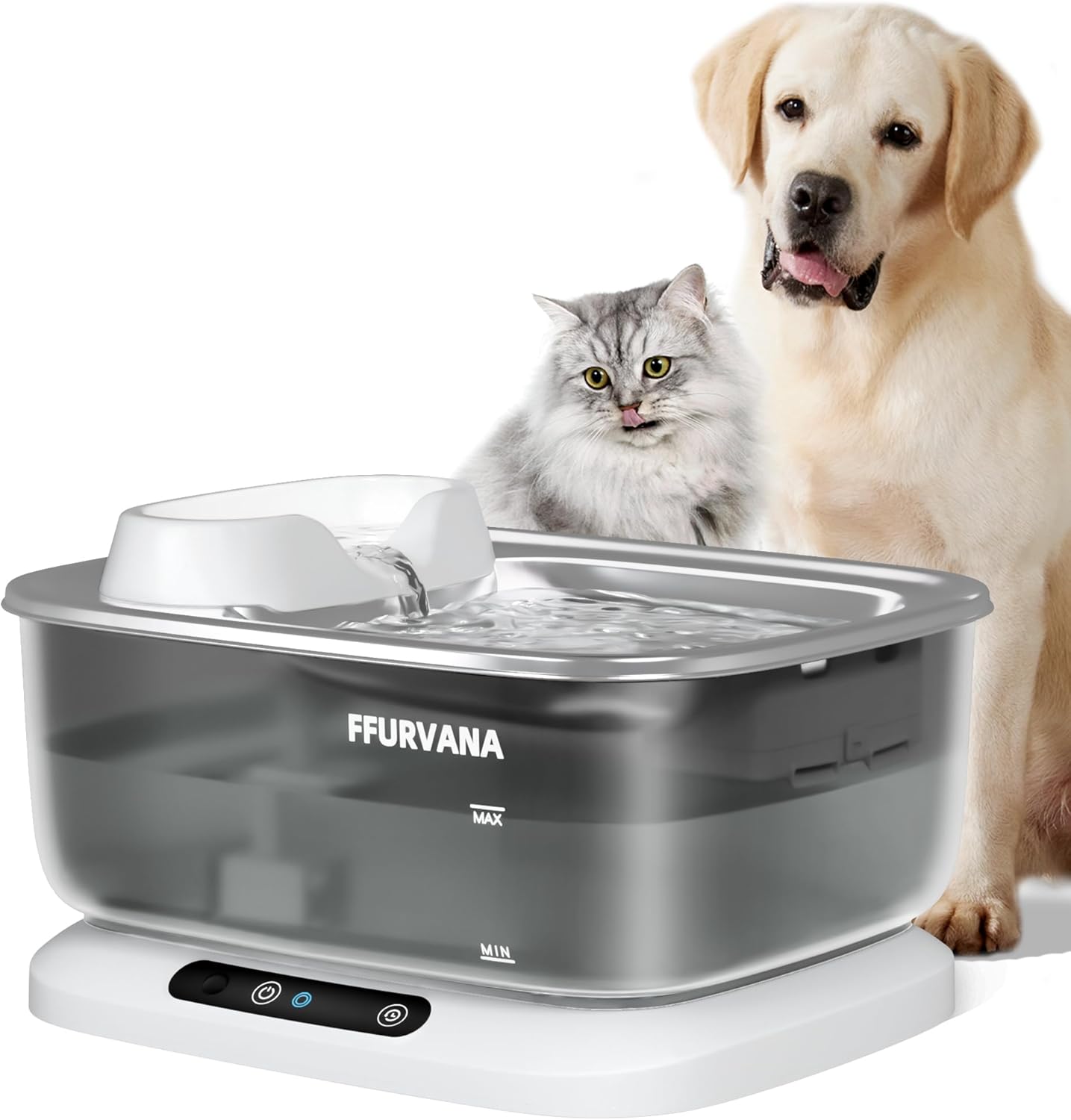 7L Smart Pet Fountain, 68-Day Battery, Quiet Design Dual Modes (Wireless & Wired) for Large Dogs and Multi-Pet Homes