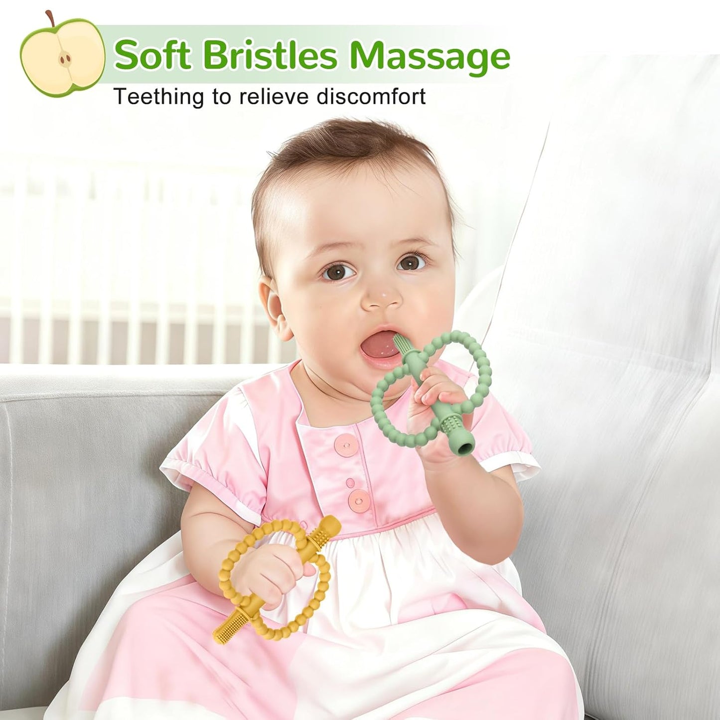 Baby Silicone Teething Tubes – Anti-Choking Chew Straw Sensory Teethers (0–36 Months)