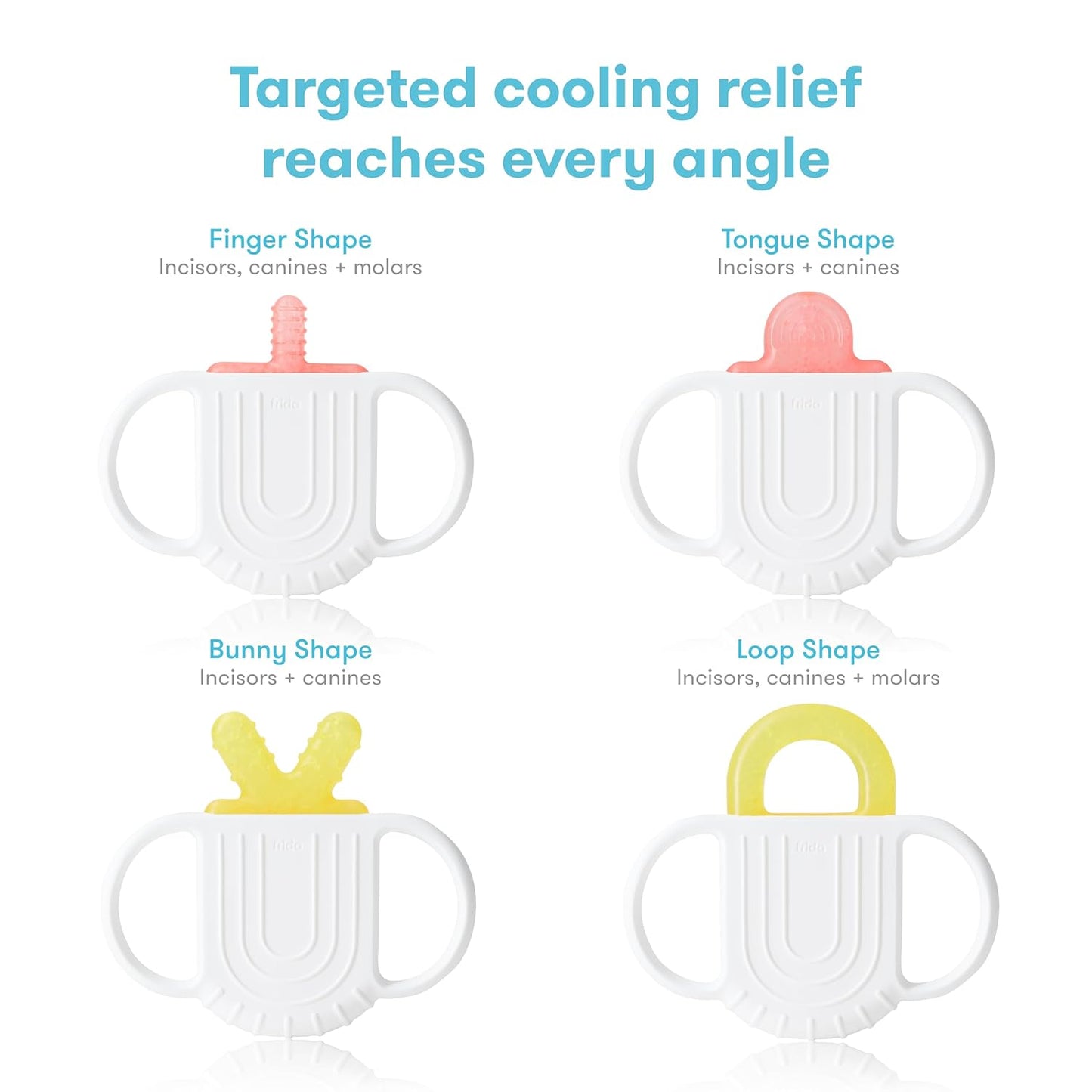 4-in-1 Silicone Baby Teether – BPA-Free Teething Relief (0–18 Months)