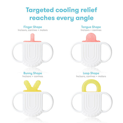 4-in-1 Silicone Baby Teether – BPA-Free Teething Relief (0–18 Months)
