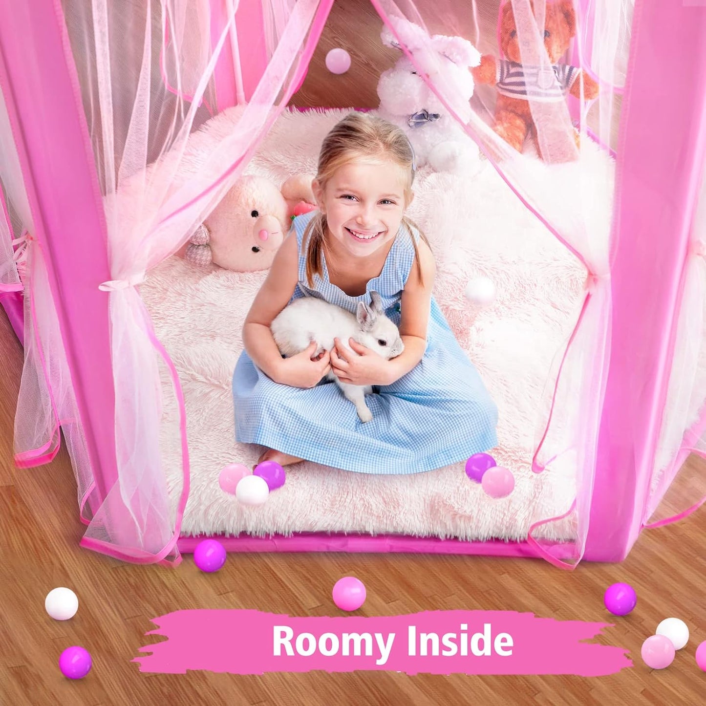 Princess Tent Girls Castle Play with Star Lights Toy