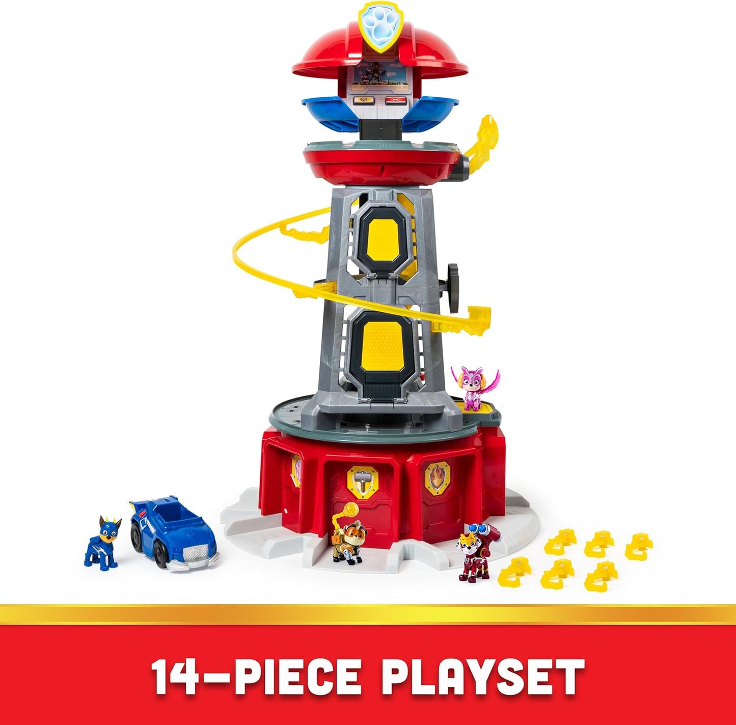 Paw Patrol Mighty Lookout Tower – Lights, Sounds, Toy Car & 4 Exclusive Figures (Ages 3+)