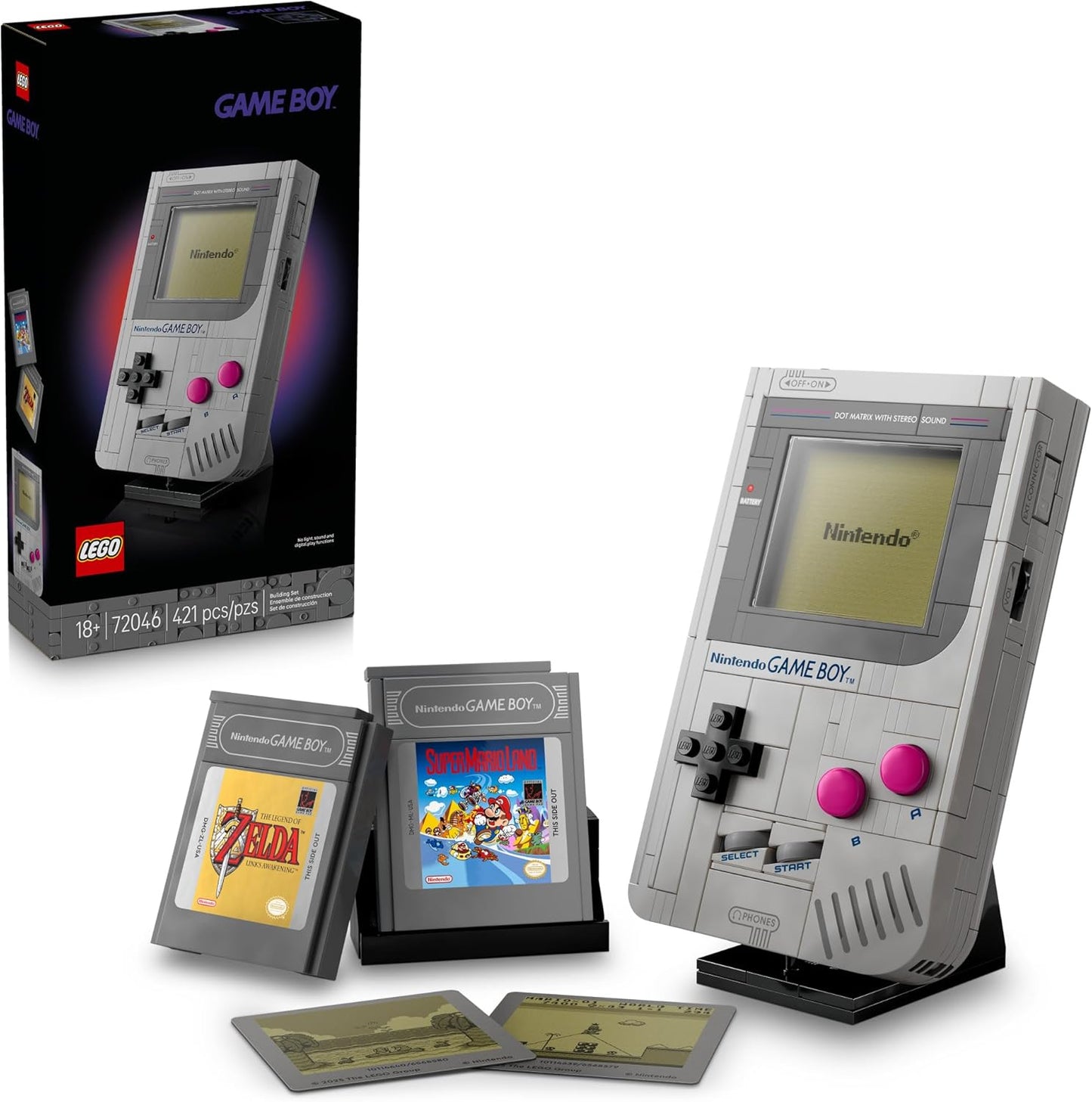 Super Mario Retro Game Boy Building Set – Collectible Model with Display Stand for Adults (18+)