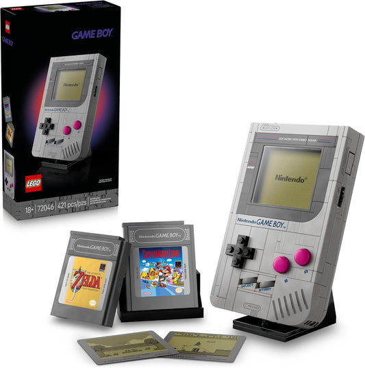 Super Mario Retro Game Boy Building Set – Collectible Model with Display Stand for Adults (18+)
