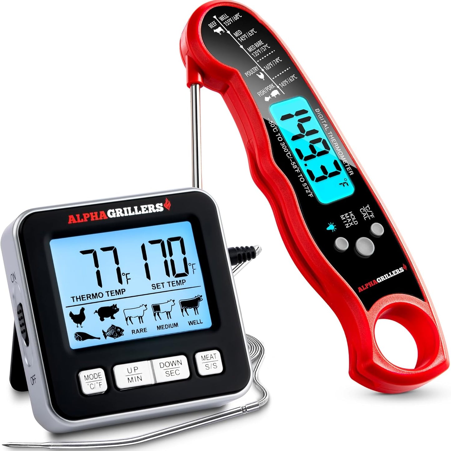 Digital Meat Thermometer - Instant Read Food Cooking Thermometer