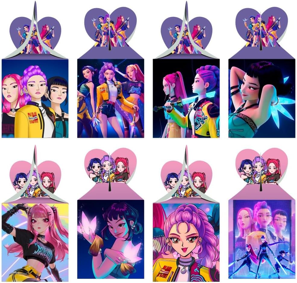 Demon Movie Hunters Party Gift Boxes (12 PCS) – Kids Birthday Party Supplies & Treat Boxes