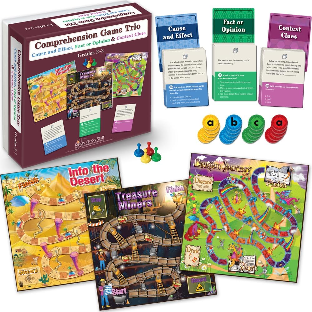 Comprehension Board Game Trio: Learning Activities, Homeschool Supplies
