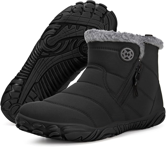 Barefoot Winter Snow Boots – Zero Drop, Wide Toe Box, Fur-Lined (Women’s 9 Wide / Men’s 7.5 Wide)