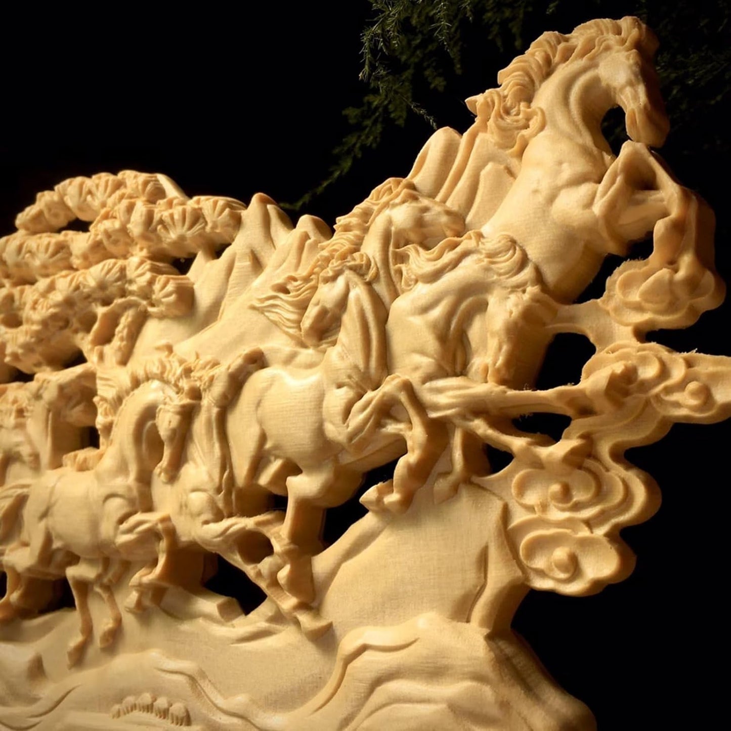 Eight Horses Statue Ornaments Chinese Style Asian Art for Business Gift