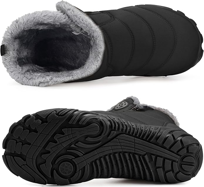 Barefoot Winter Snow Boots – Zero Drop, Wide Toe Box, Fur-Lined (Women’s 9 Wide / Men’s 7.5 Wide)