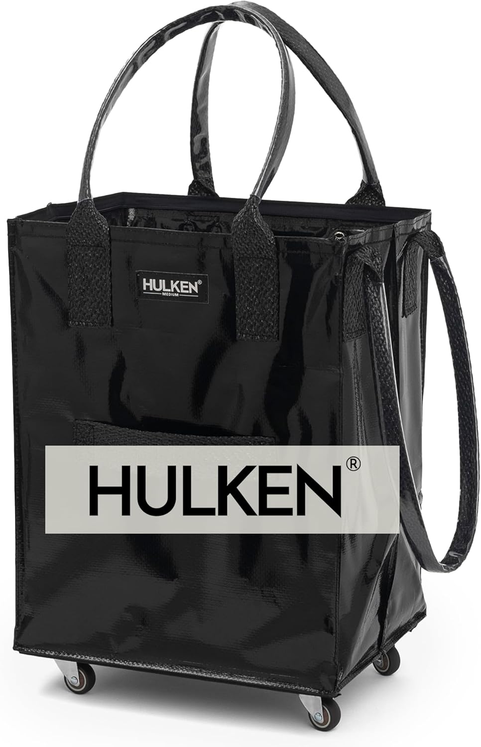Rolling Grocery Bag: Lightweight, Zippered, 66 lb Capacity, Folds Flat, Unbreakable Handles